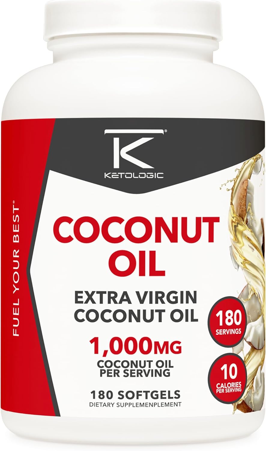 Ketologic Coconut Oil Softgels - 1,000MG per Serving (180 Count)