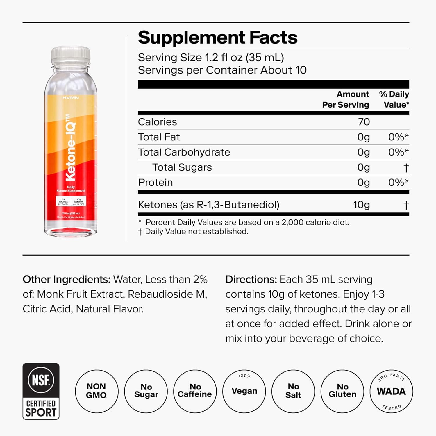 Ketone-IQ Drinkable Ketones for Clean Energy and Focus - Sugar Free, Caffeine Free - 12 Pack, 12 oz. - Elevate Ketone Levels Fast