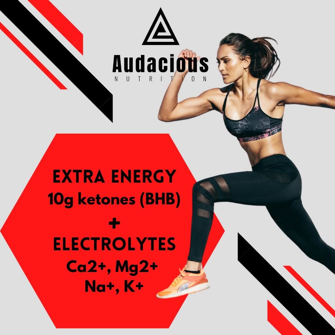 KetoStart+ Electrolyte Powder with Exogenous Ketones, Caffeine, Raspberry Lemonade Flavor - 10 Packets for Energy & Focus
