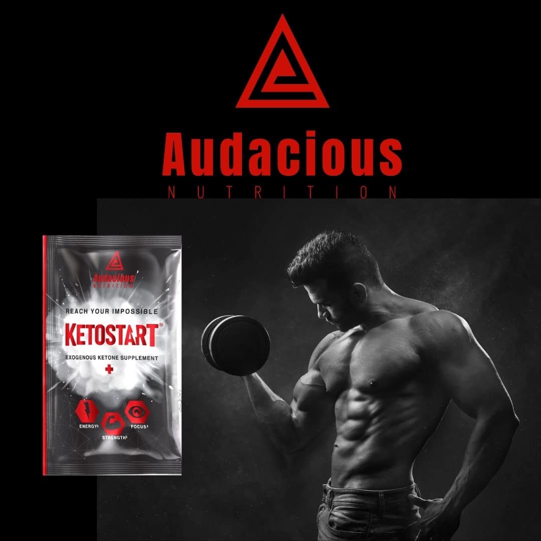 KetoStart+ Electrolyte Powder with Exogenous Ketones, Caffeine, Raspberry Lemonade Flavor - 10 Packets for Energy & Focus