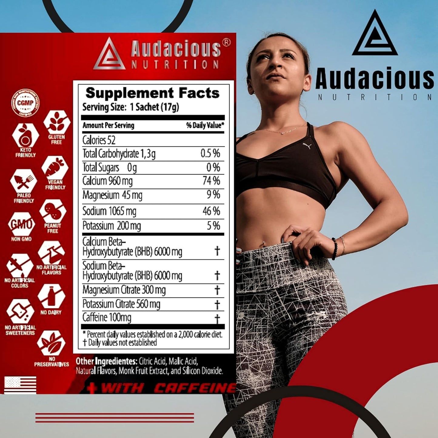 KetoStart+ Electrolyte Powder with Exogenous Ketones, Caffeine, Raspberry Lemonade Flavor - 10 Packets for Energy & Focus