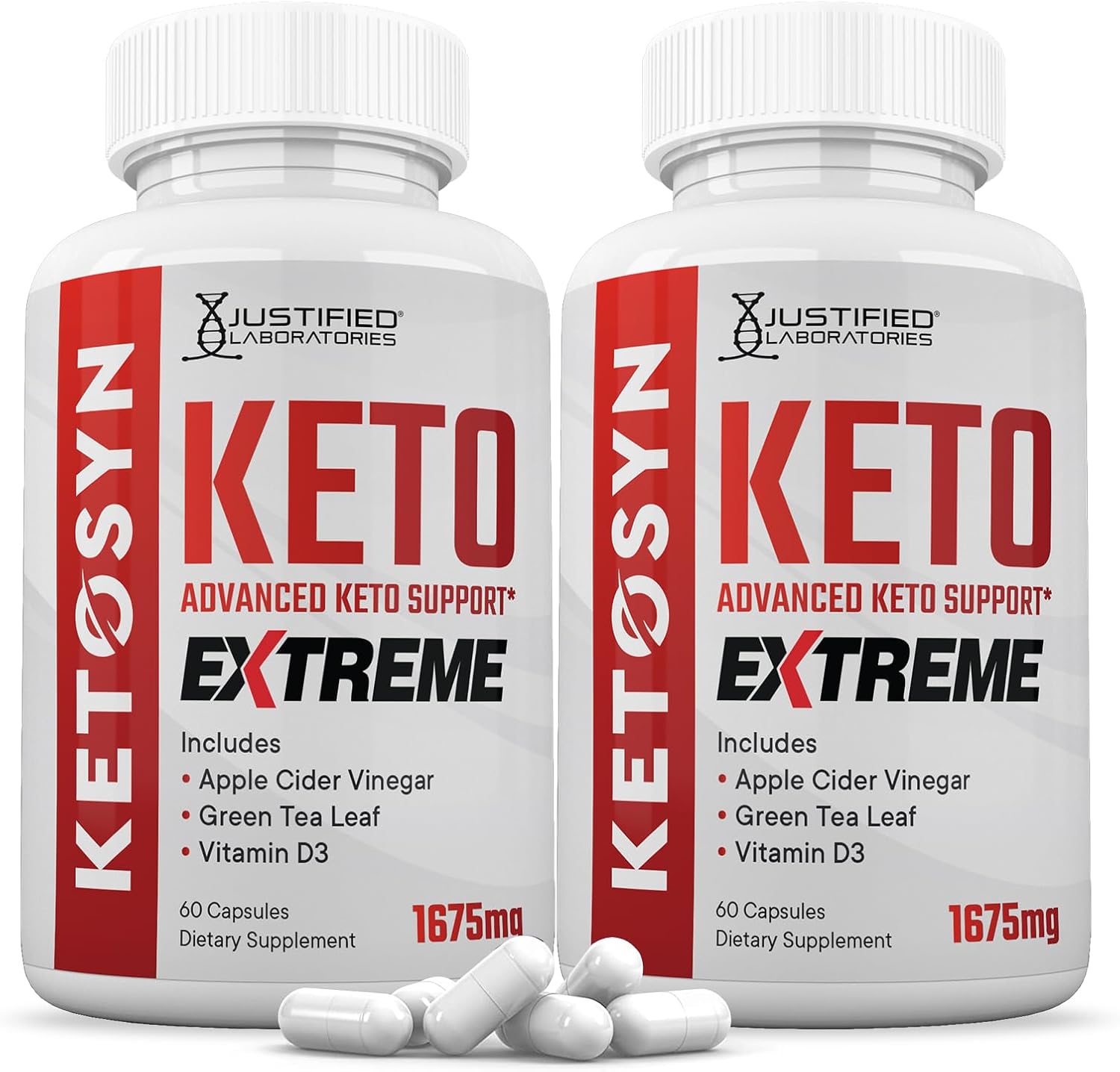 Ketosyn Keto ACV Extreme Pills 1675 MG (2 Pack) - Apple Cider Vinegar Keto Support Blend with Olive Oil, Green Tea Leaf - 120 Capsules