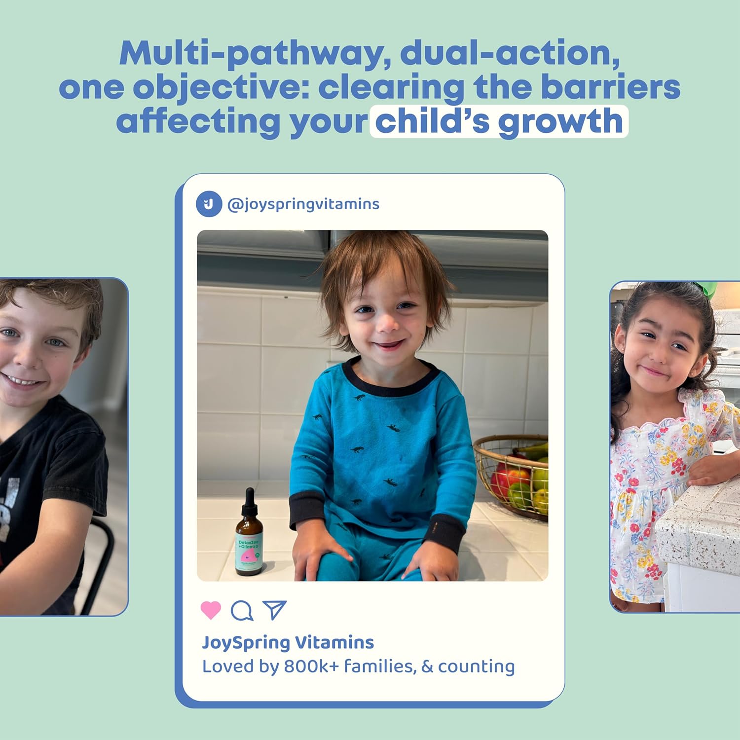 Kid-Friendly JoySpring DetoxZee Cilantro Drops - Natural Zeolite & Cilantro Extract Detox Support for Children - Gentle Whole-Body Cleanse Liquid, 30 Servings