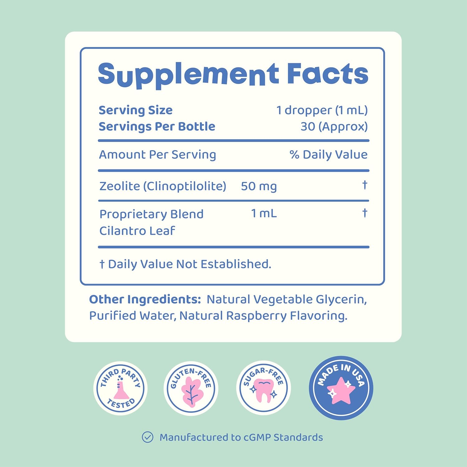 Kid-Friendly JoySpring DetoxZee Cilantro Drops - Natural Zeolite & Cilantro Extract Detox Support for Children - Gentle Whole-Body Cleanse Liquid, 30 Servings