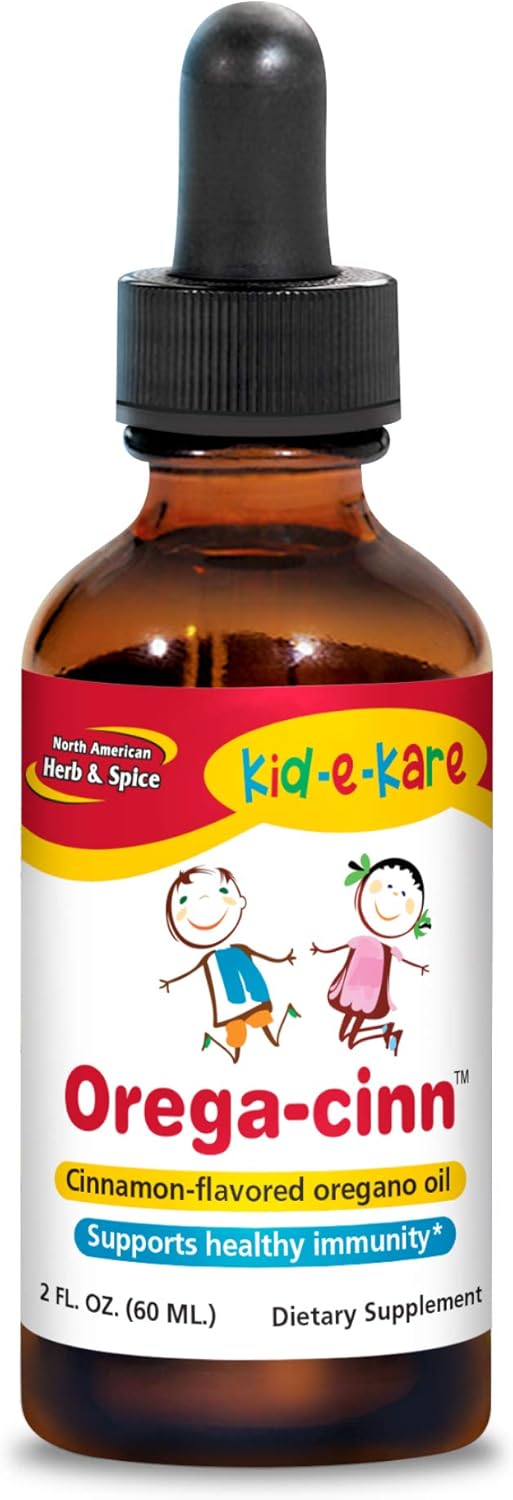 Kid.e.Kare Orega-Cinn Cinnamon Flavor - 2 fl. oz. Immune Support with Wild Oregano Oil for Mucus Membranes - Non-GMO - 120 Servings