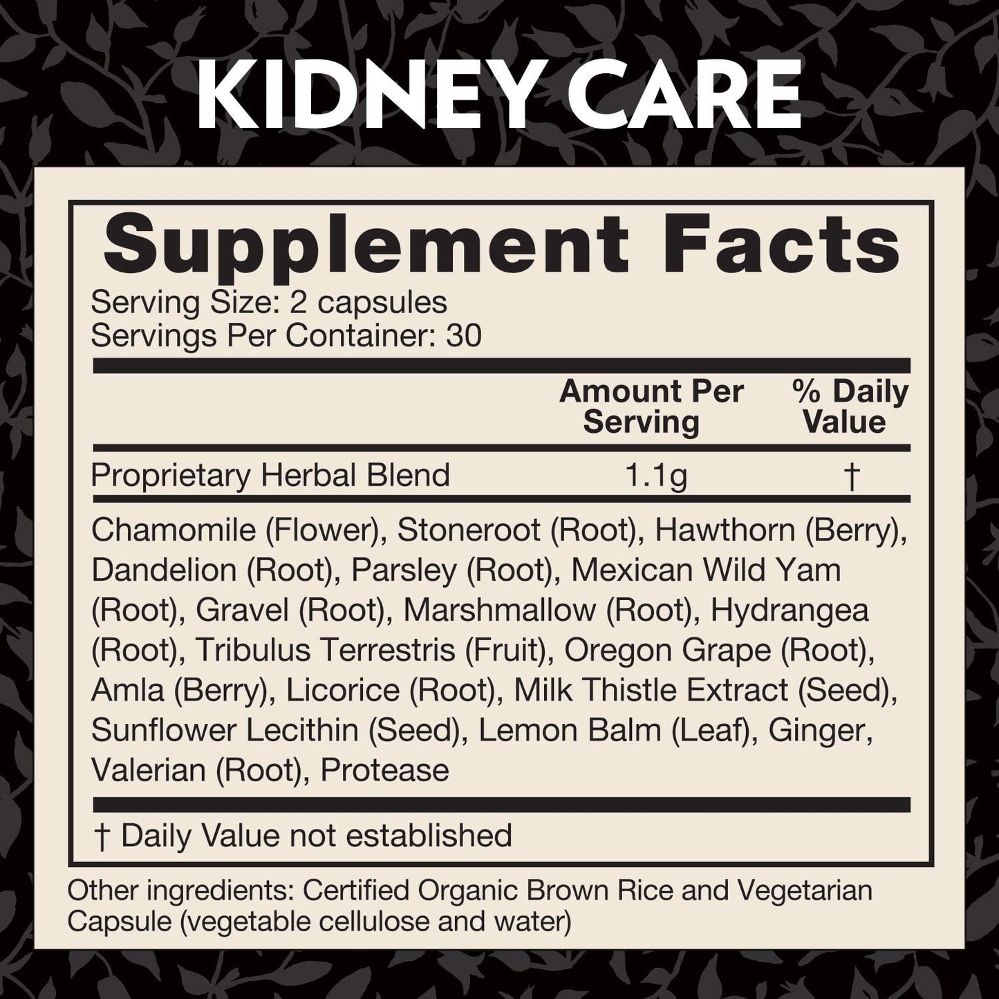Kidney Care Herbal Supplement - Cleanse, Detox & Support - Stone Root, Gravel Root, Hydrangea Root - Non-GMO & Gluten-Free - 60 Capsules