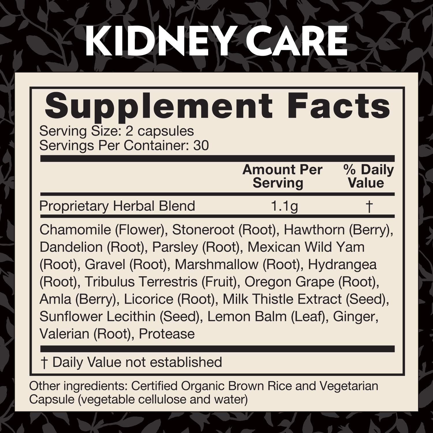 Kidney Care Herbal Supplement - Cleanse, Detox & Support - Stone Root, Gravel Root, Hydrangea Root - Non-GMO & Gluten-Free - 60 Capsules