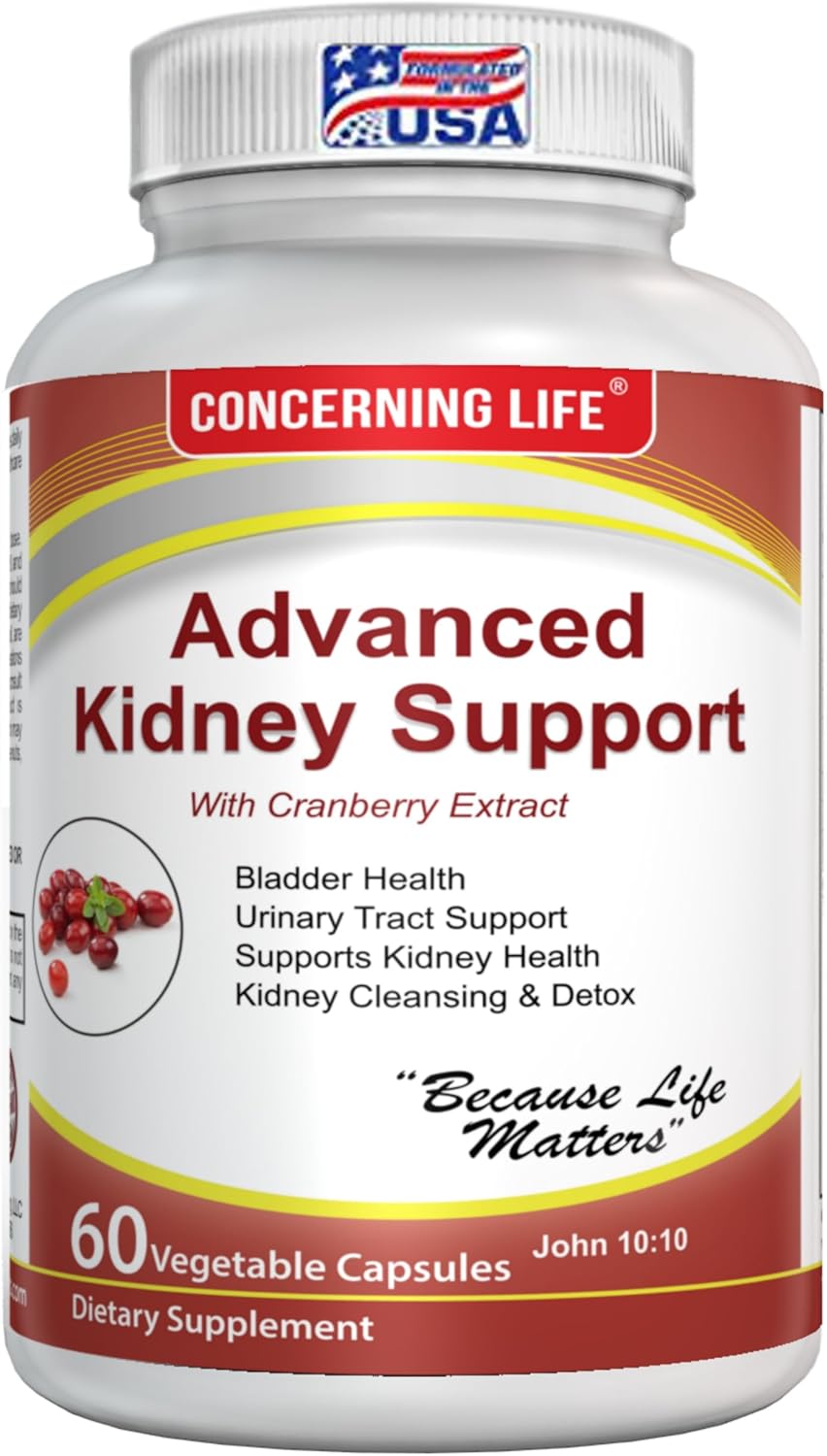 Kidney Cleanse and UTI Support Supplement with Cranberry Extract and Stinging Nettle Root - Promotes Healthy Kidneys and Bladder Health - Made in the USA by a Veteran Owned Company