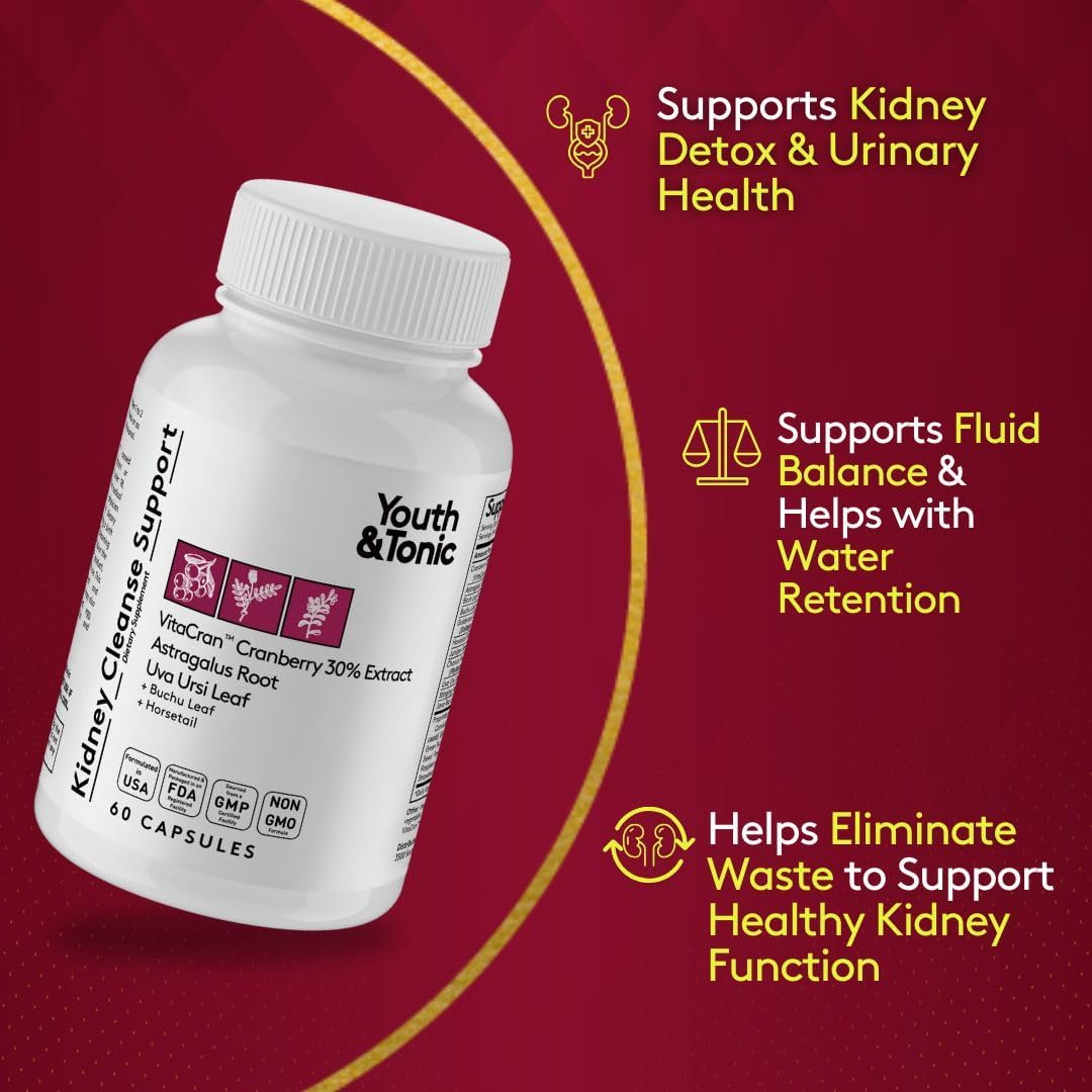 Kidney Cleanse Detox Capsules for Youthful Urinary Tract & Bladder Health - 60 Capsules