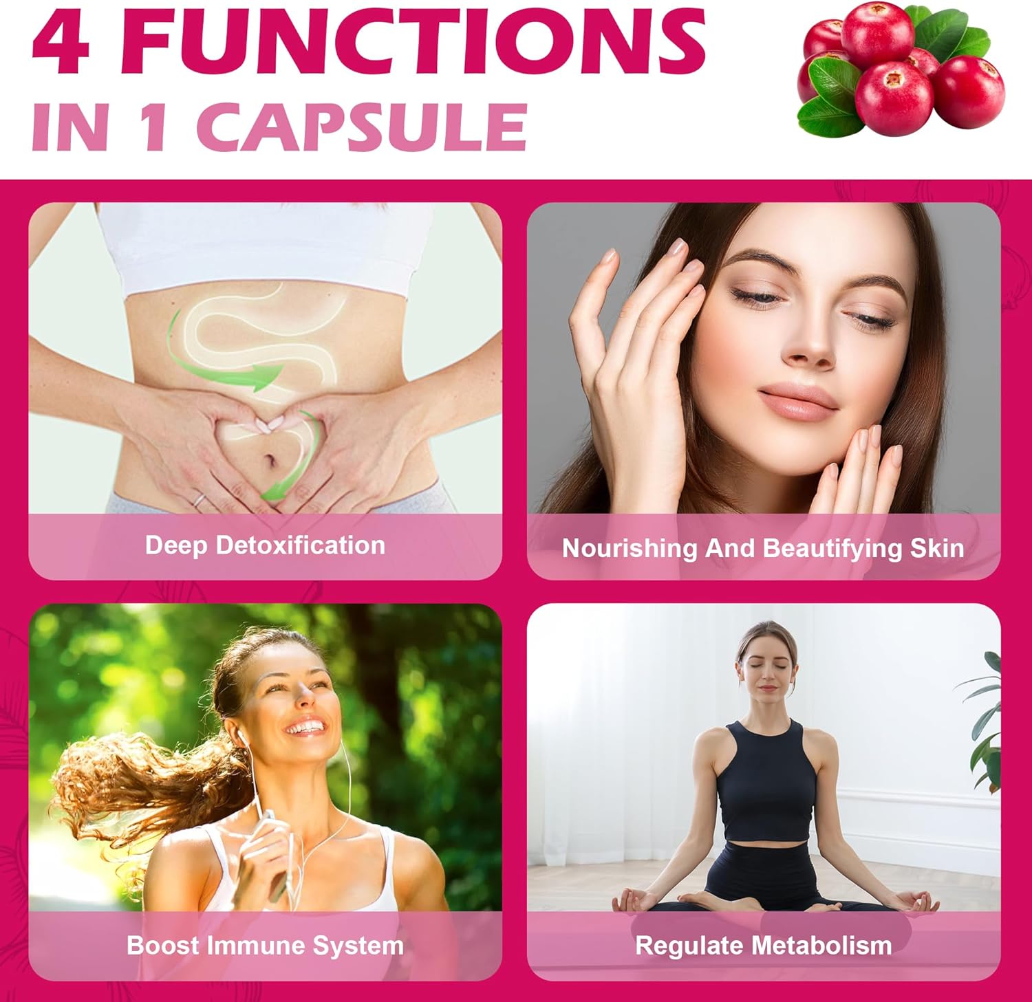 Kidney Cleanse Detox & Repair Supplement with Cranberry Extract - Herbal Formula for Urinary Tract Health - 60 Capsules