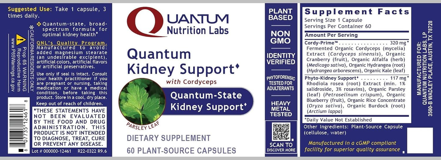 Kidney Health Supplement - Supports Kidney Function with Cranberry, Rhodiola Rosea, and Parsley - 60 Capsules