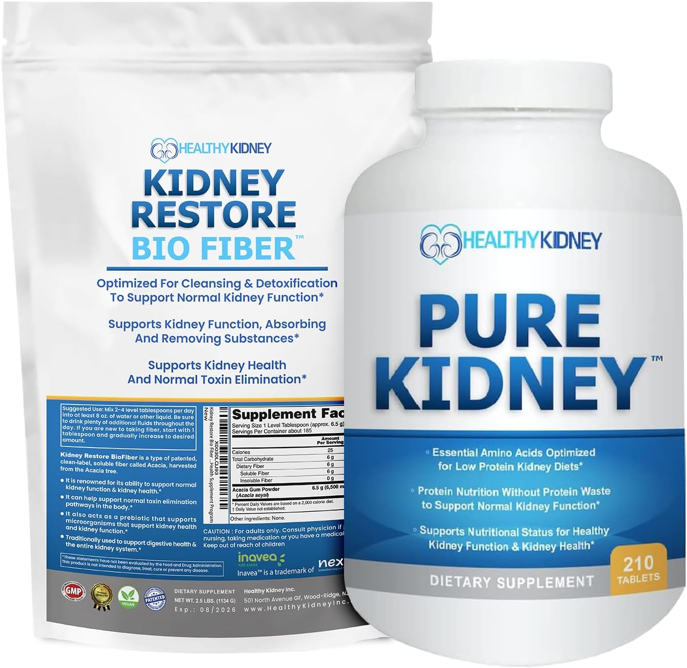 Kidney Restore Bio Fiber: Restorative Kidney Support & Cleanse Supplement with Essential Amino Acids