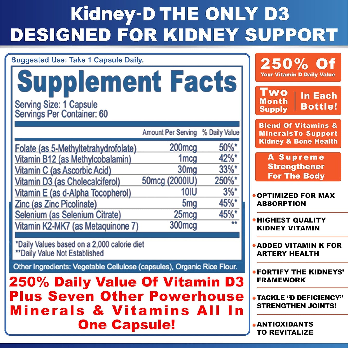 Kidney Restore: Kidney Cleanse and Health Supplement with Kidney-D Support