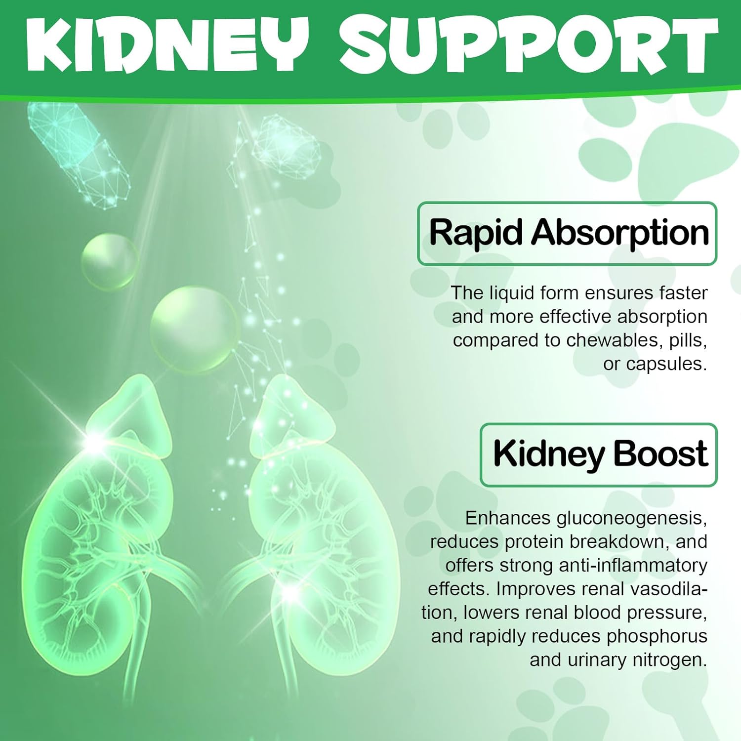 Kidney Support Herbal Supplement Drops for Dogs - Promotes Healthy Kidney Function & Urinary Tract Health, Restores Appetite - 2 oz