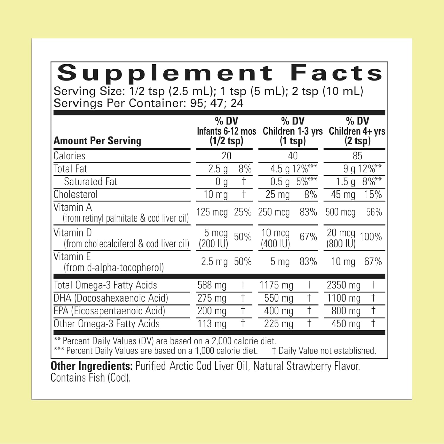 Kids Arctic Cod Liver Oil Liquid with DHA, EPA, Omega-3 Fatty Acids - Strawberry Flavor, 8 fl oz