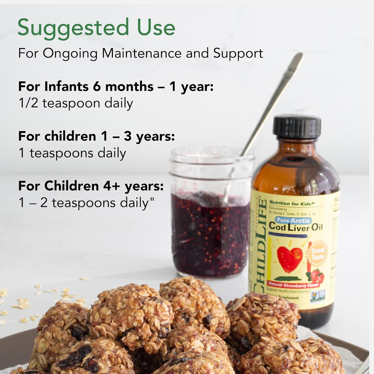 Kids Arctic Cod Liver Oil Liquid with DHA, EPA, Omega-3 Fatty Acids - Strawberry Flavor, 8 fl oz