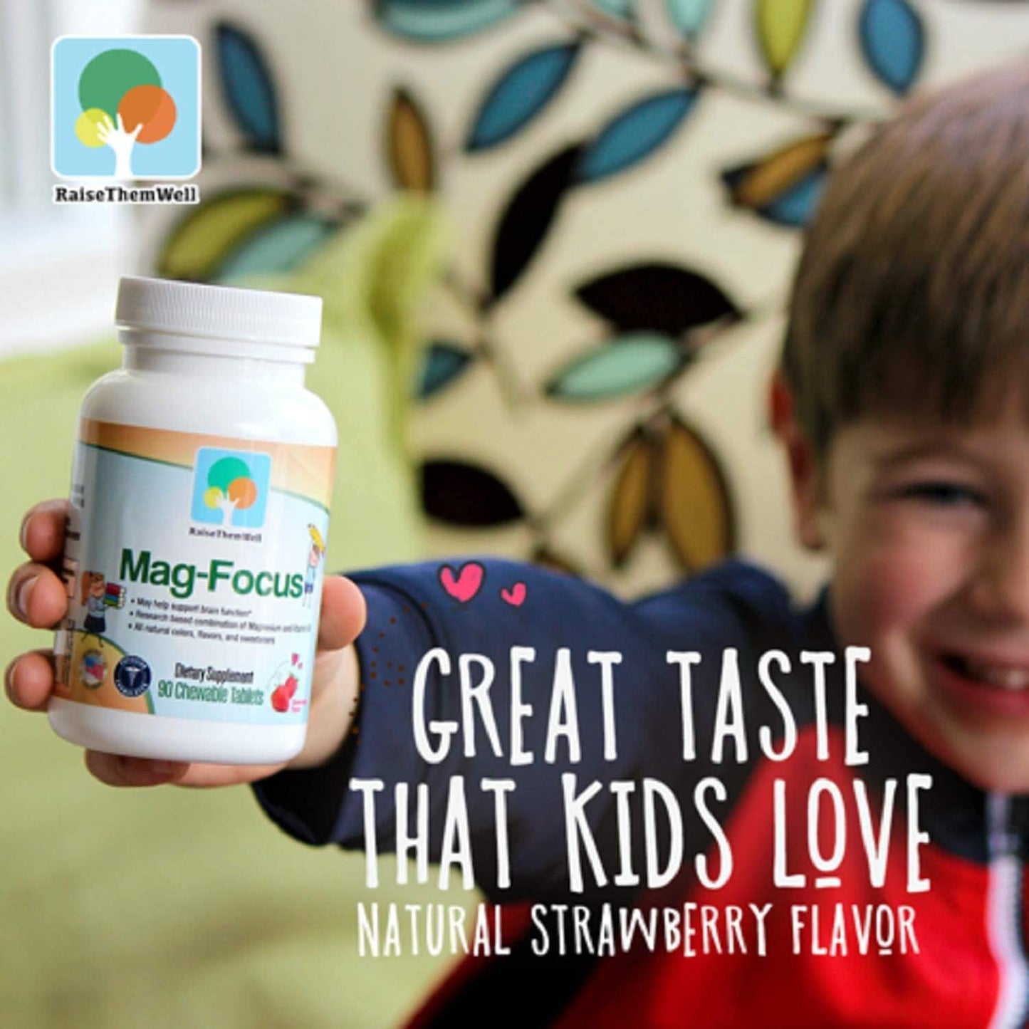 Kids Bundle: Natural Strawberry Magnesium Focus Supplement & Safe Magnesium Oil Balm