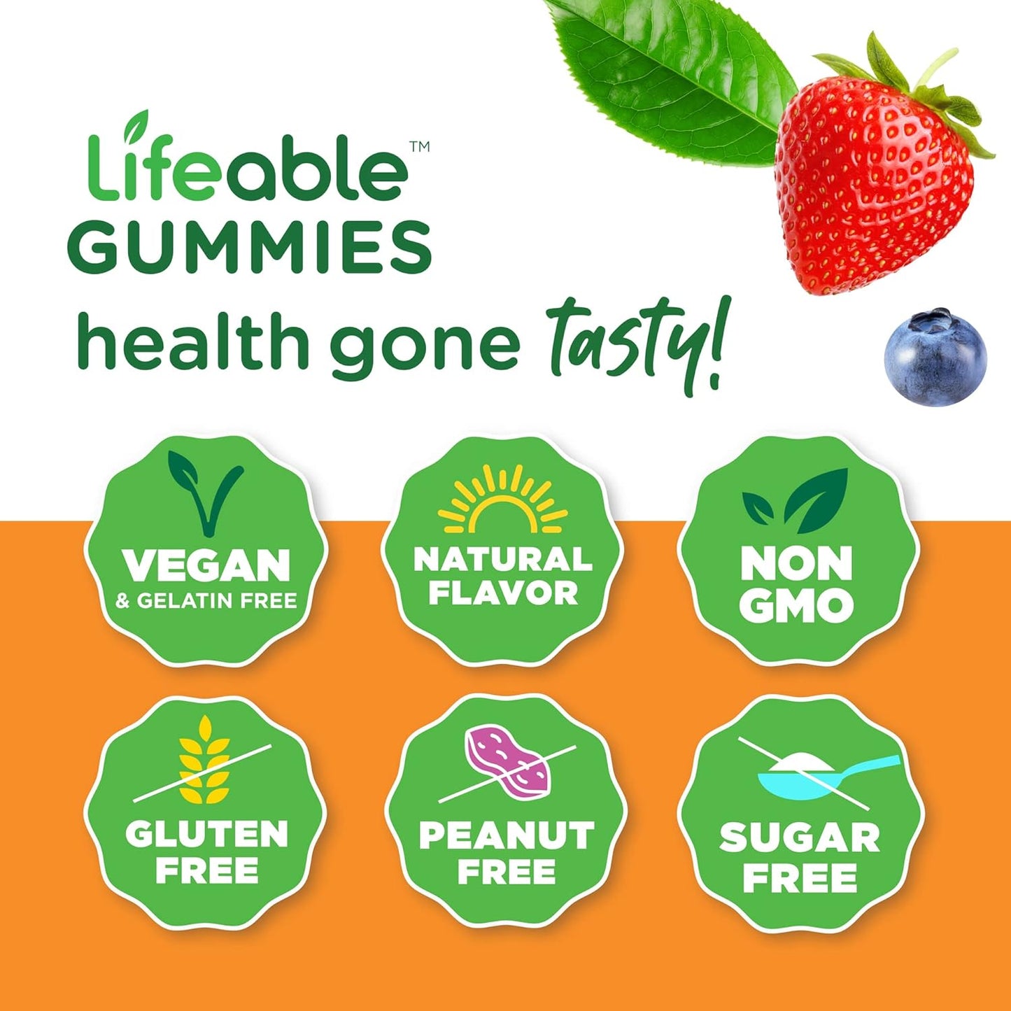 Kids Bundle: Tasty Sugar-Free Vitamin B12 + Prebiotic Fiber Gummies - Gluten & GMO Free, Chewable Supplement