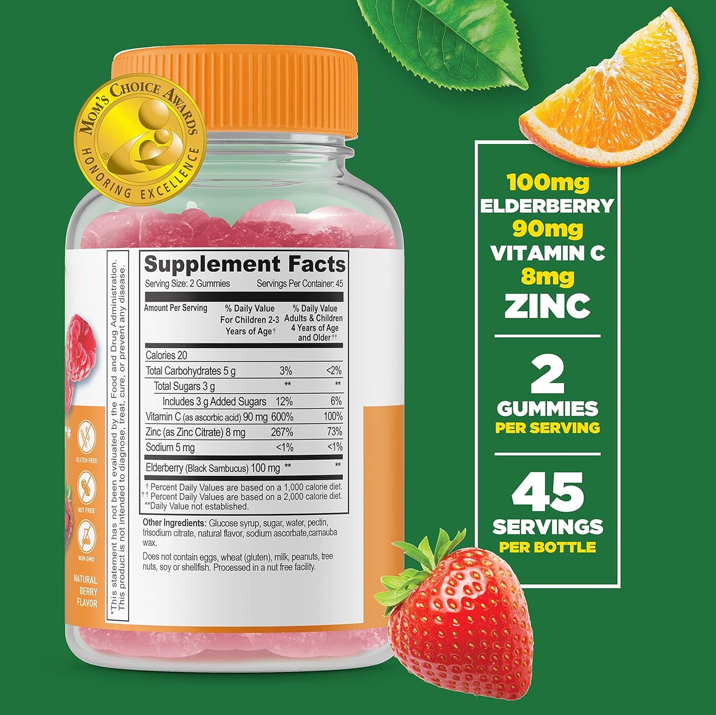 Kids Calcium Magnesium Immune Support Gummies Bundle - Tasty Vitamin Supplement, Gluten & GMO Free