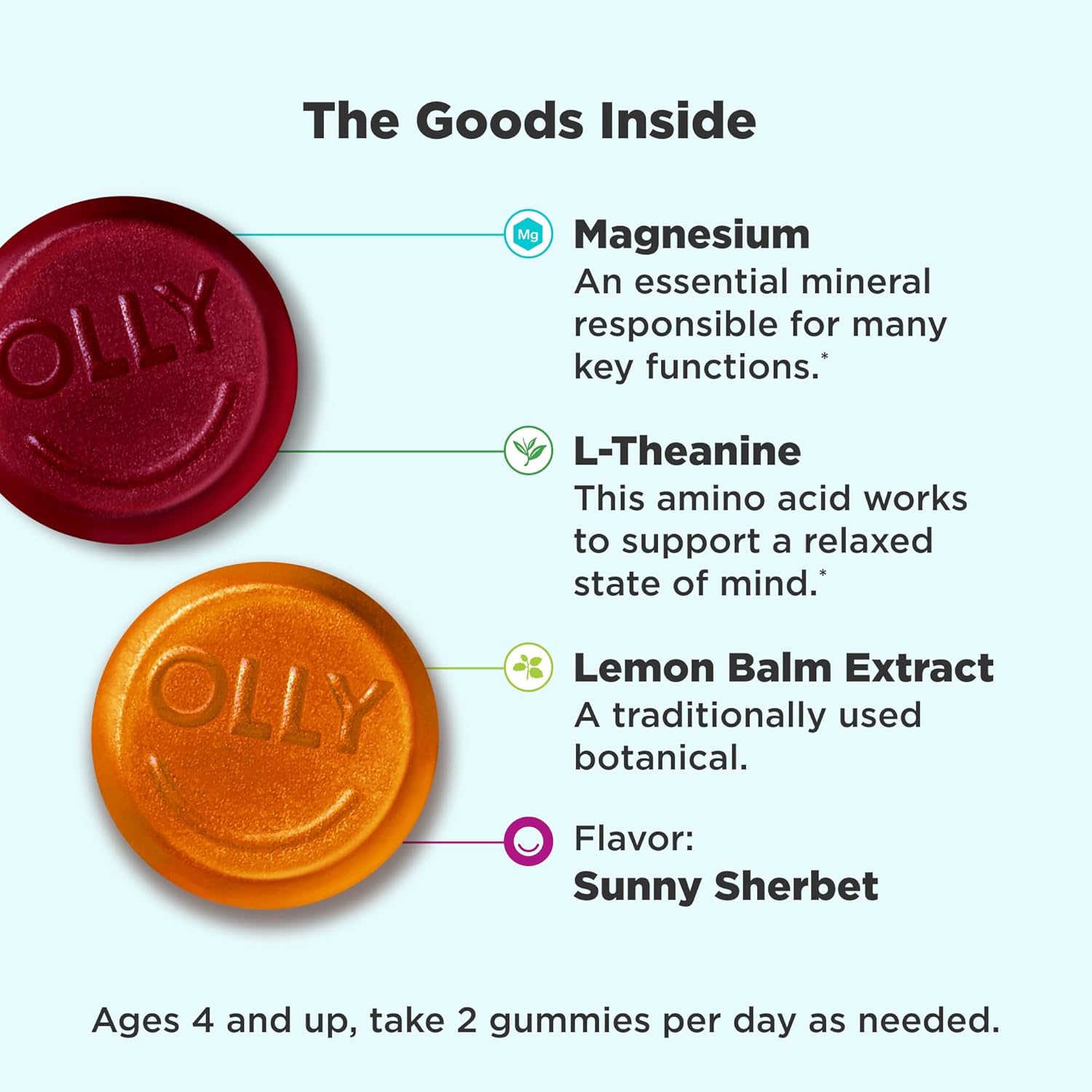 Kids Calm Chews with Magnesium and Lemon Balm, 50 Gummies for Active Immunity and Relaxation