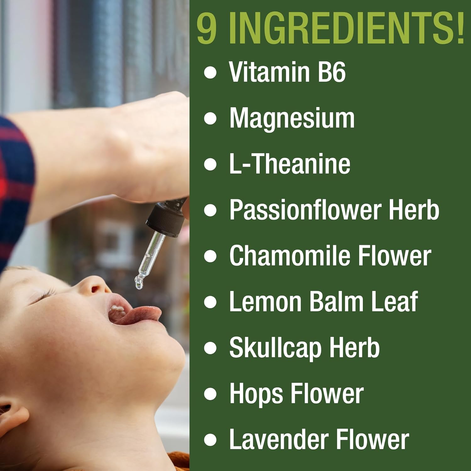 Kids Calm Liquid Drops with Chamomile & Magnesium for Relaxation & Optimal Sleep - No Bitter Taste, Sugar Free, Non-Habit Forming Vegan Supplement