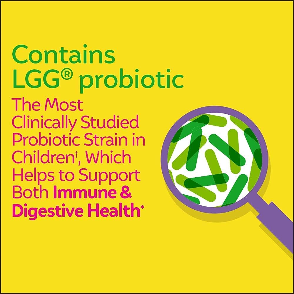 Kids Daily Probiotic + Veggie Fiber Gummies - 30 Count, Ages 3+, Pediatrician-Recommended Chewable Probiotic