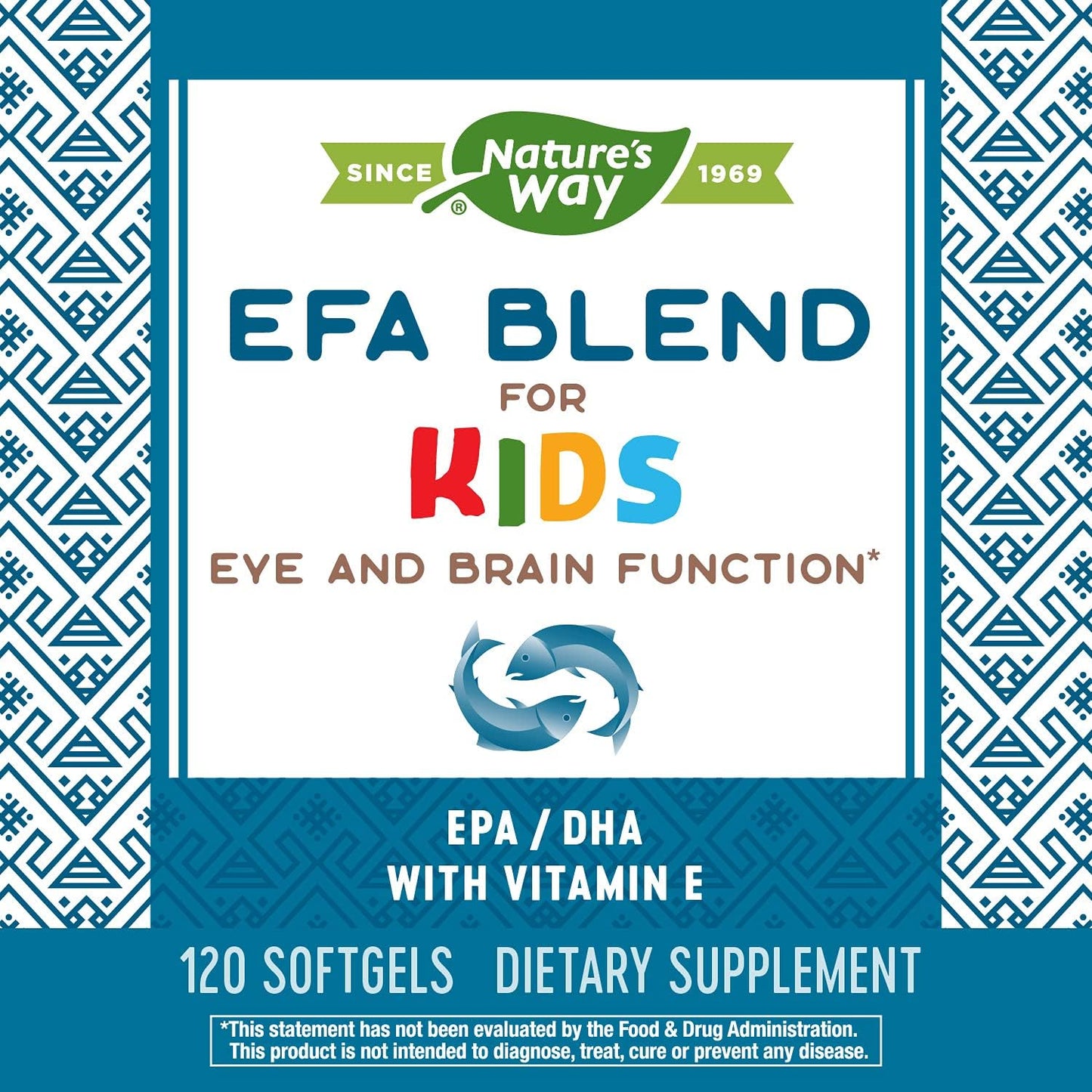 Kids' EFA Blend with Vitamin E for Eye and Brain Support, 120 Softgels by Nature's Way