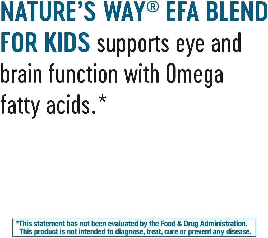 Kids' EFA Blend with Vitamin E for Eye and Brain Support, 120 Softgels by Nature's Way