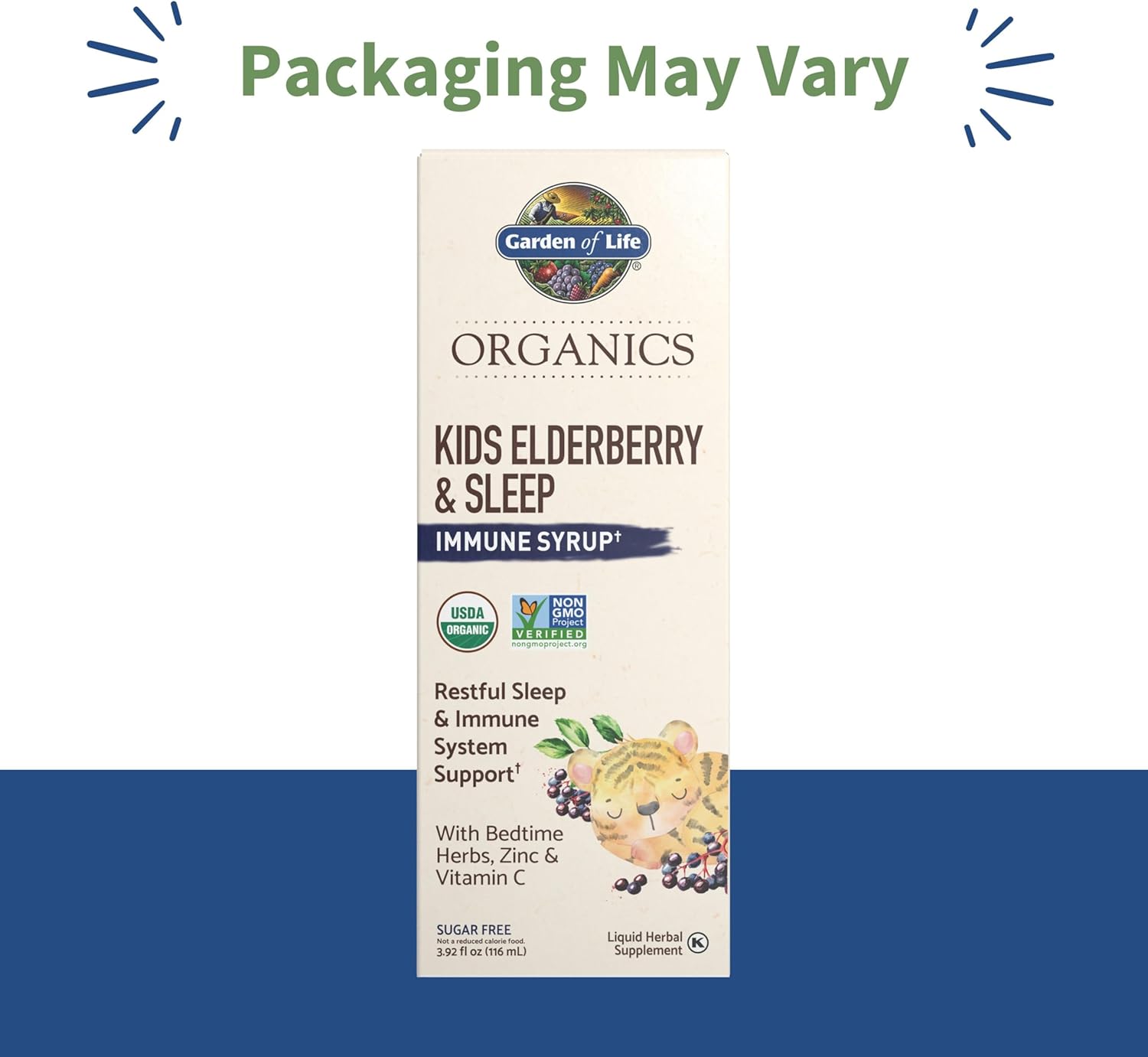 Kids Elderberry & Sleep Immune Syrup Liquid - Garden of Life Organics, Bedtime Herbs for Children, 3.92 fl oz
