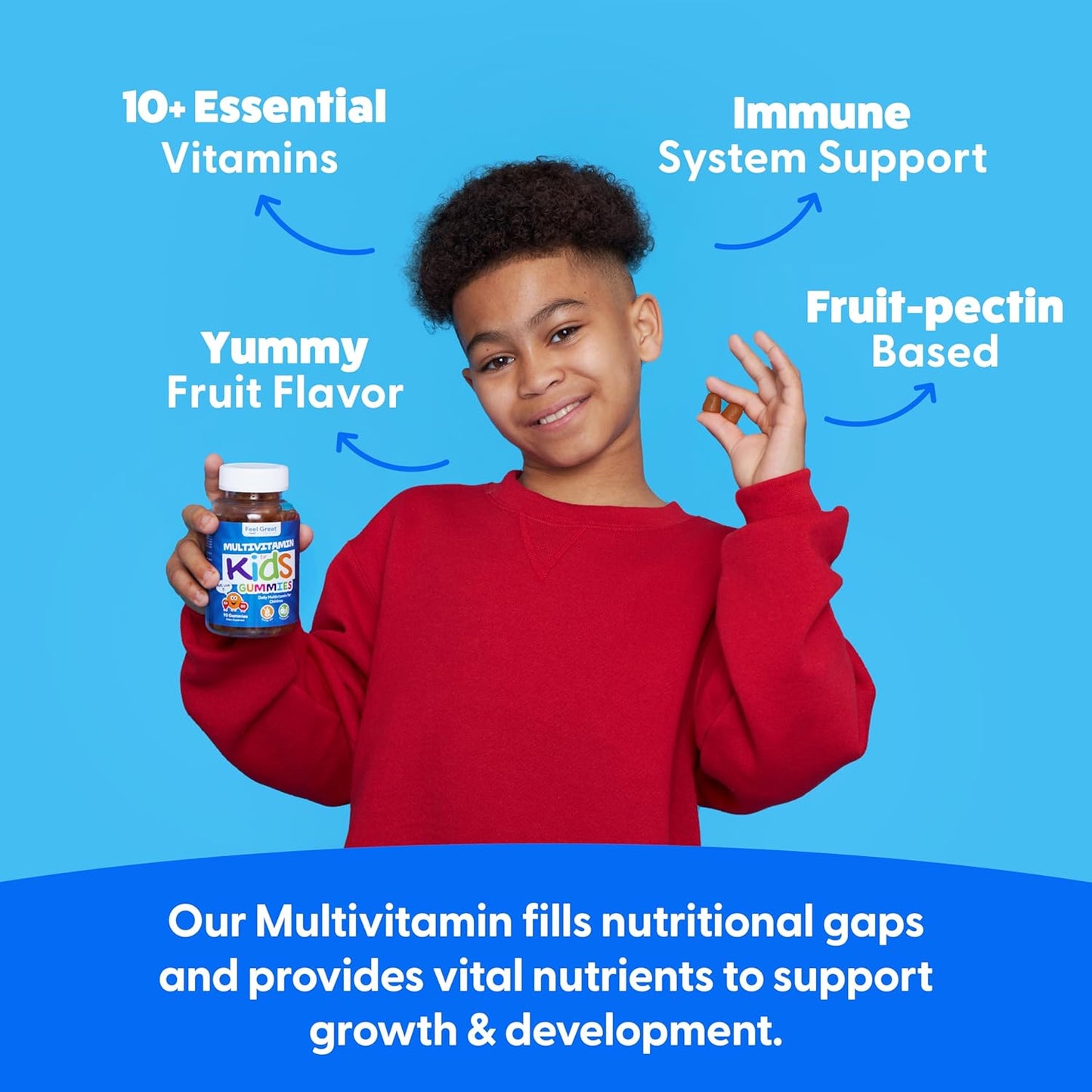 Kids Essential Vitamins Trio: Omega-3 + DHA, Vitamin D, Multivitamin by Feel Great Vitamin Company