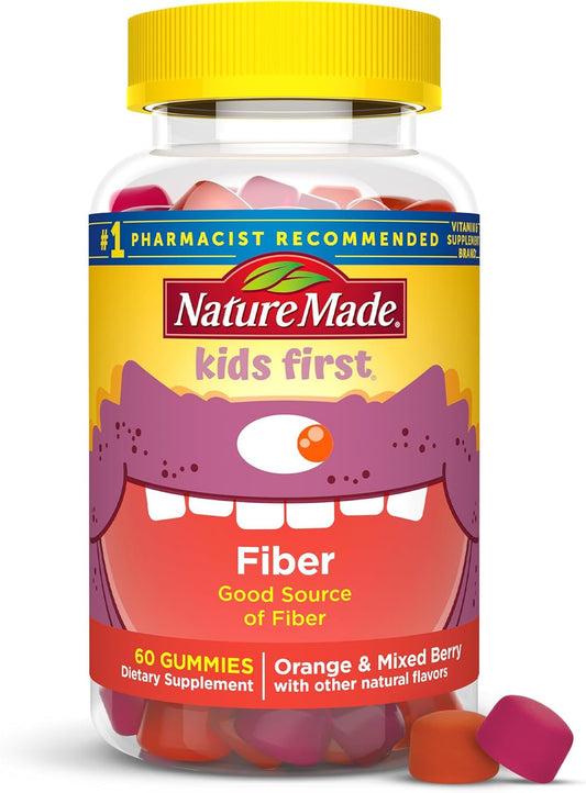 Kids Fiber Gummies by Nature Made - Digestive Health Support, 60 Gummies, 30 Day Supply