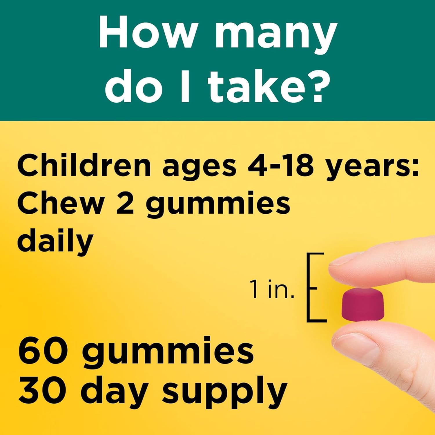 Kids Fiber Gummies by Nature Made - Digestive Health Support, 60 Gummies, 30 Day Supply