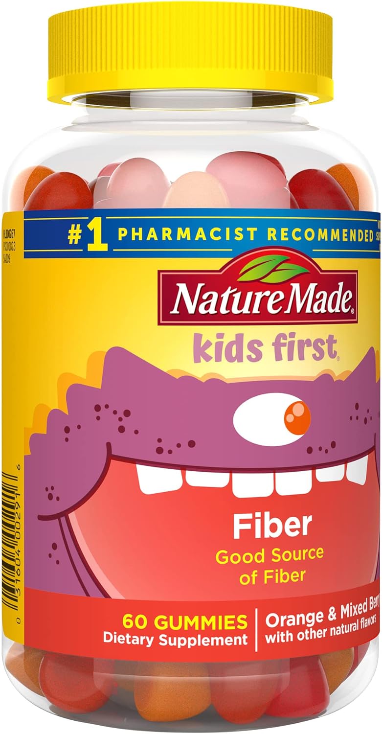 Kids Fiber Gummies by Nature Made - Digestive Health Support, 60 Gummies, 30 Day Supply
