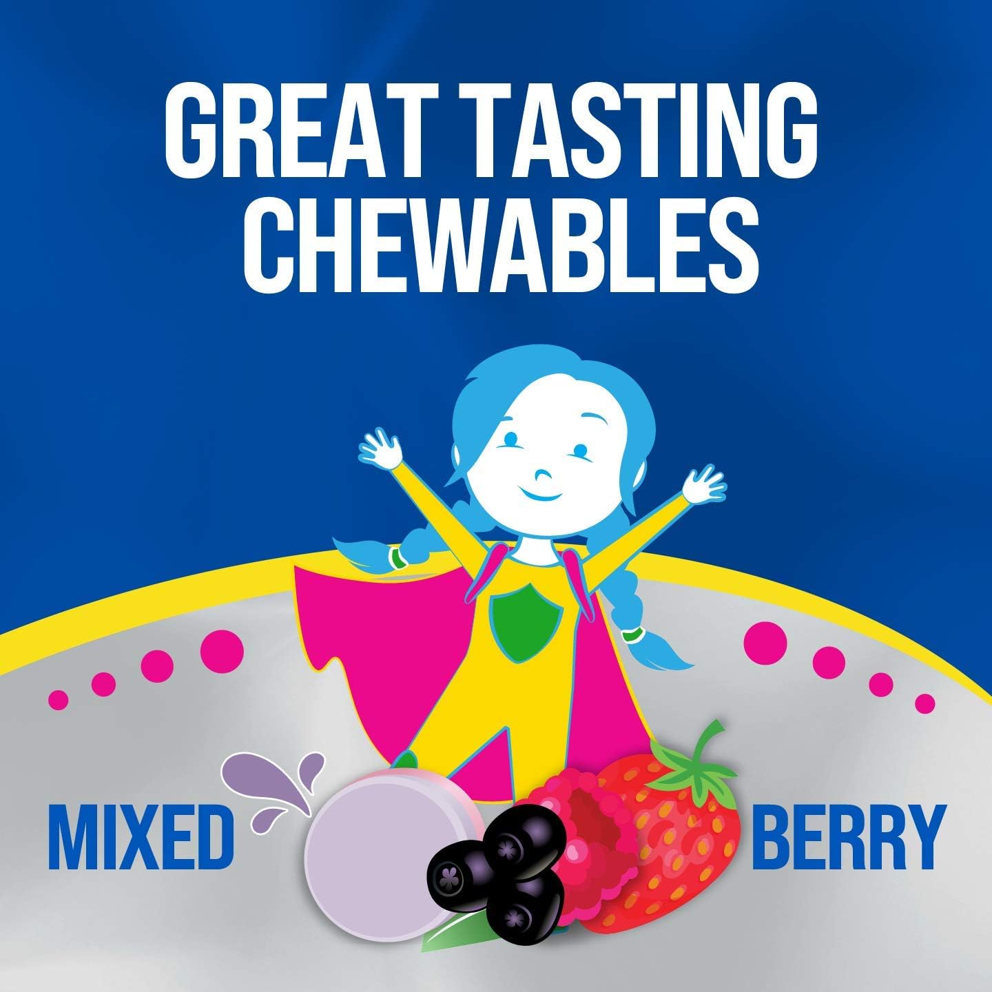 Kids Immune Defense Probiotic with Vitamin C, D, Zinc + Elderberry Chewables - Non-GMO, 4-in-1 Support, 30 Count