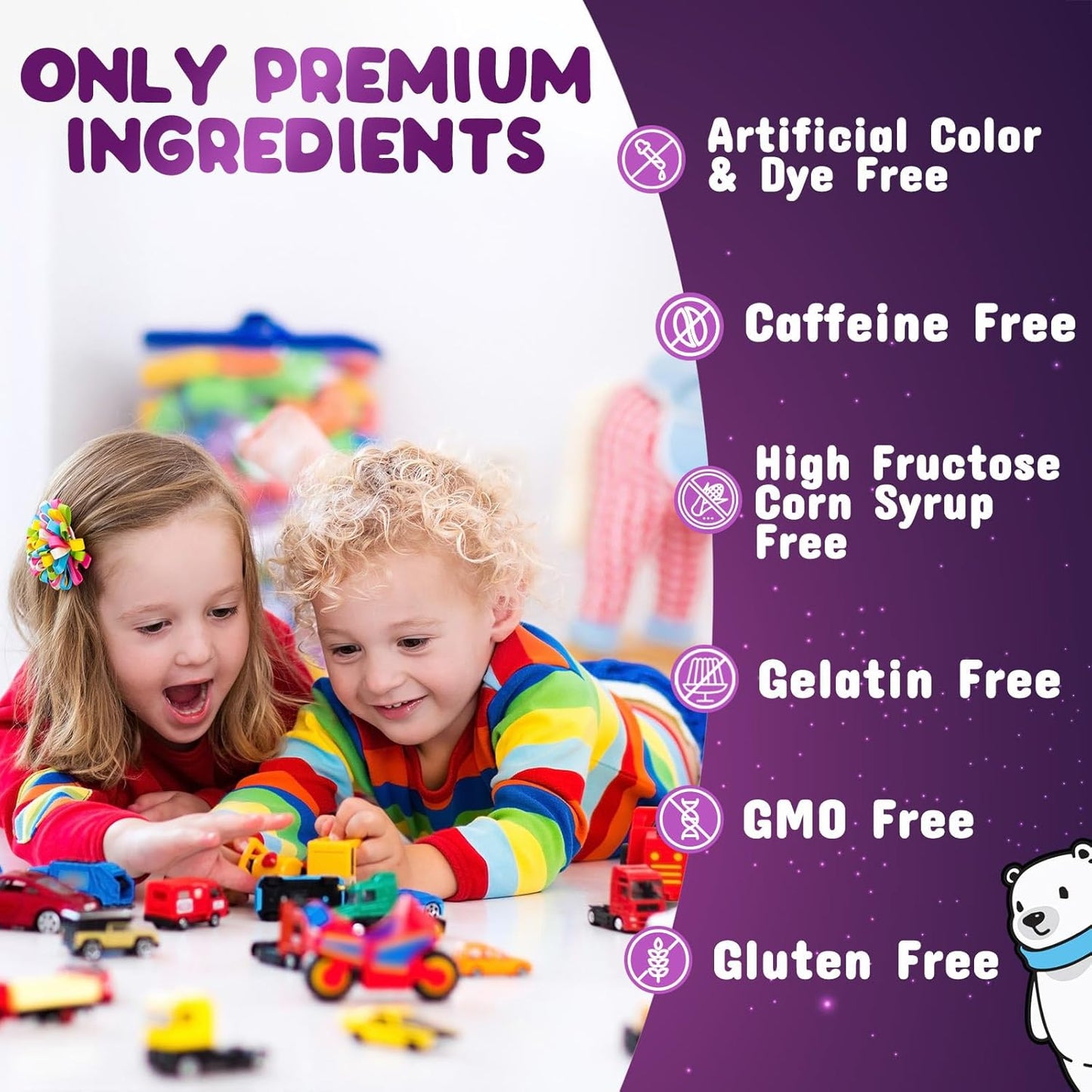 Kids Immune Support Gummies - Vitamin C, Zinc, Echinacea - Vegan & Non-GMO - Natural Berry Flavor - 90 Count