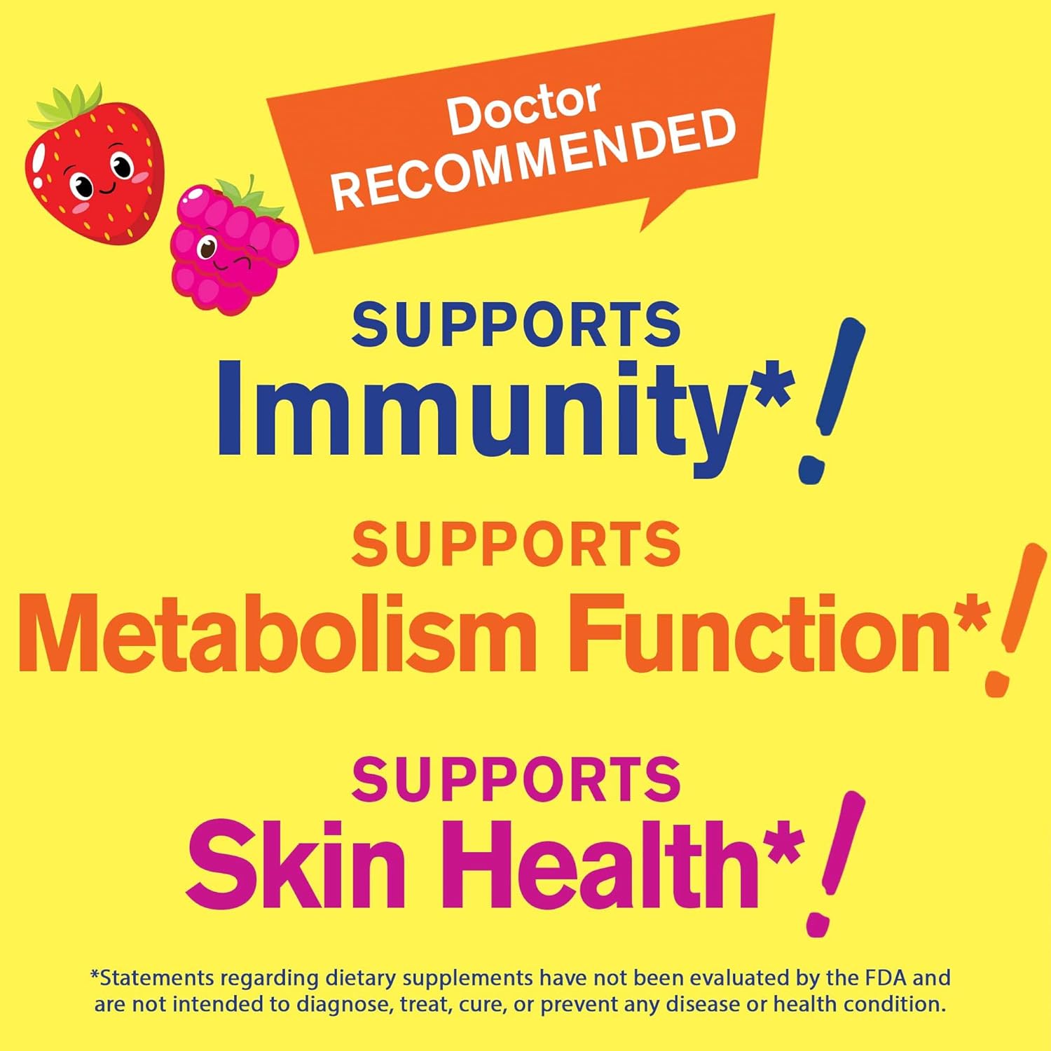 Kids Immune Support Gummies - Zinc Supplement for Skin Health - Vegan & GMO-Free - 60 Gummies