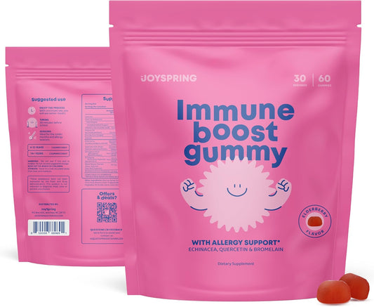 Kids Immune Support Gummies with Quercetin, Bromelain, Elderberry, Vitamin C, and Zinc - 60 Count