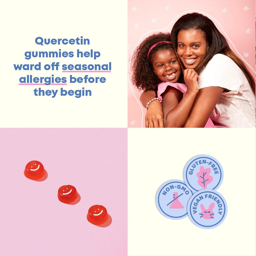 Kids Immune Support Gummies with Quercetin, Bromelain, Elderberry, Vitamin C, and Zinc - 60 Count