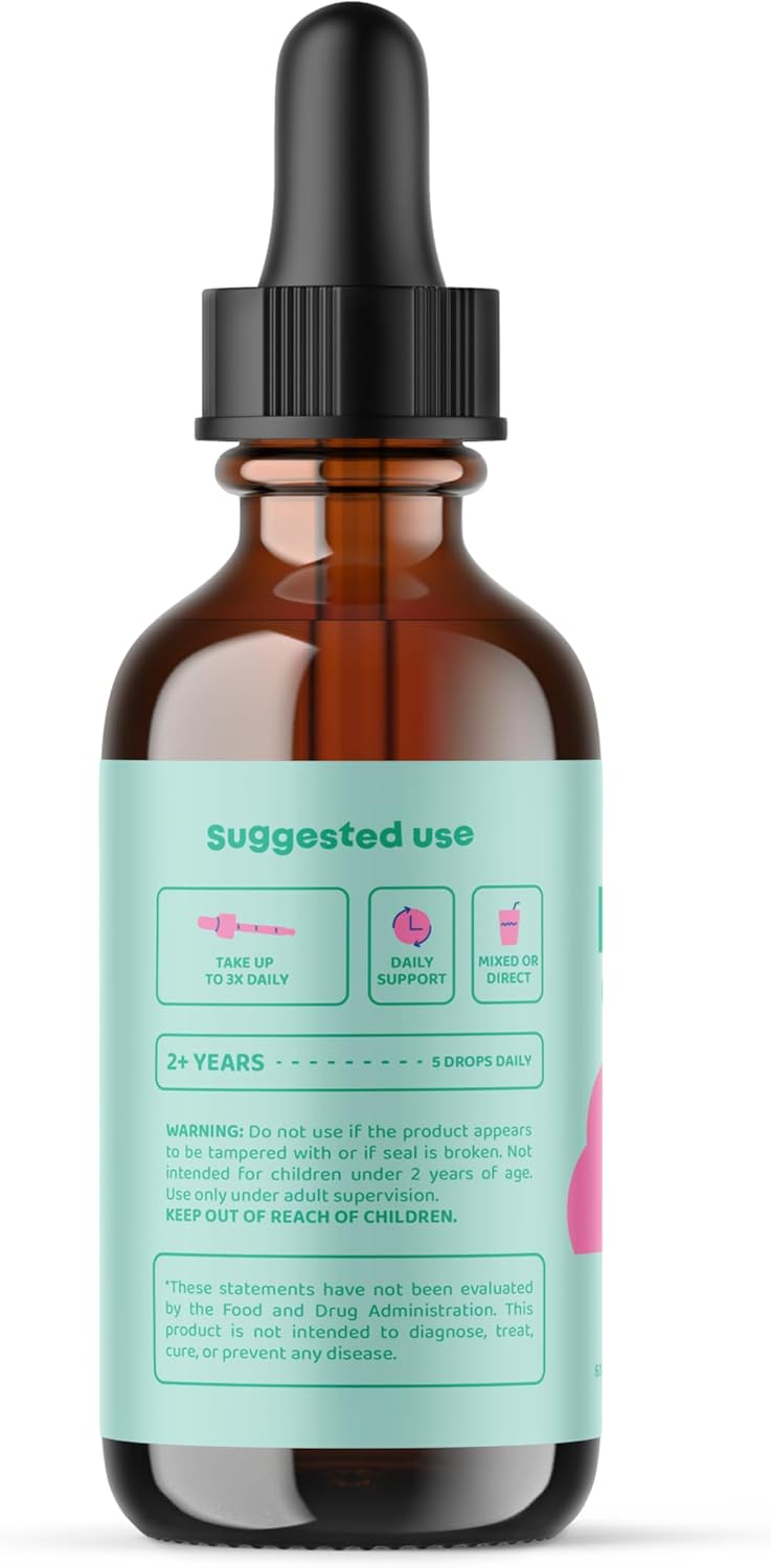 Kids Immune Support Liquid Supplement with Vitamin D3, K2, and Zinc - Elderberry & Zinc Formula by JoySpring