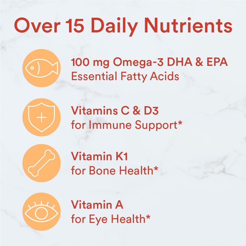 Kids Immunity Gummy Multivitamin with Omega 3 Fish Oil - 120 Count