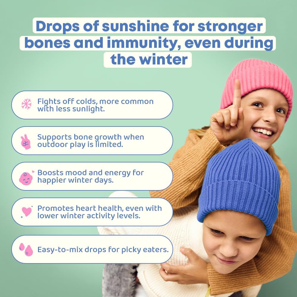 Kids Immunity Support Bundle: Vitamin D & Zinc Liquid Drops | JoySpring Natural Non-GMO Vegan Supplements for Health