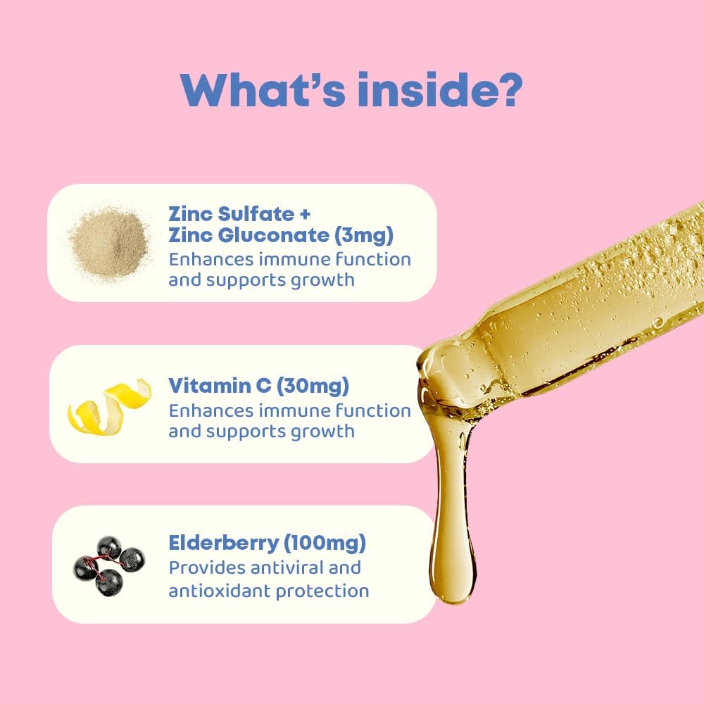 Kids Immunity Support Bundle: Vitamin D & Zinc Liquid Drops | JoySpring Natural Non-GMO Vegan Supplements for Health