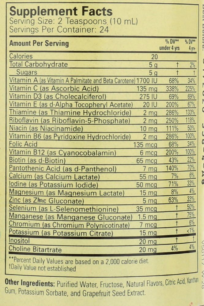Kids Liquid Multivitamin and Mineral Supplement - All-Natural, Gluten-Free, Non-GMO, Natural Orange & Mango Flavor - 8 oz Bottle (Pack of 2)