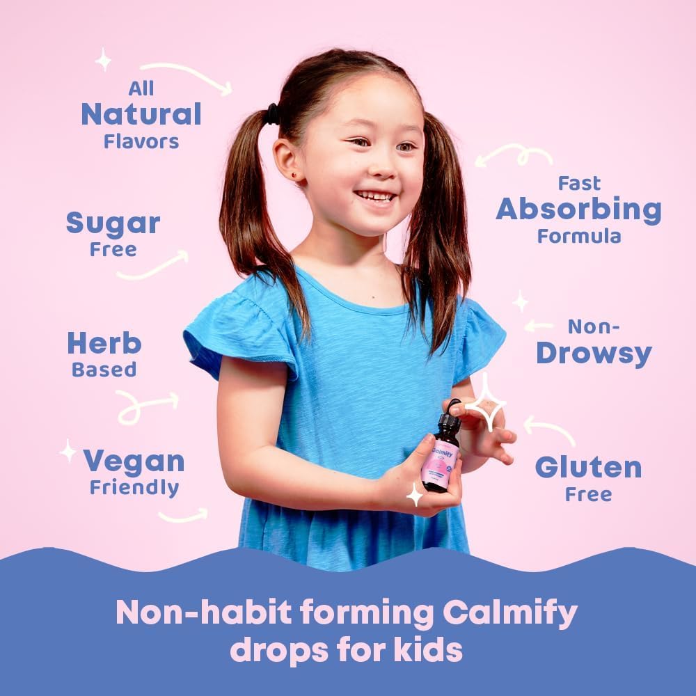 Kids Magnesium Citrate & Glycinate Liquid with L-Theanine & Chamomile - 30 Servings of Sugar-Free Supplement to Support Children & Teens