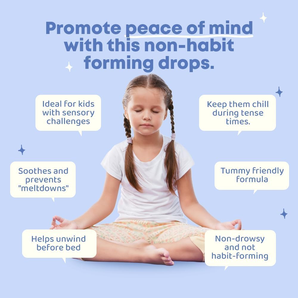 Kids Magnesium Citrate & Glycinate Liquid with L-Theanine & Chamomile - 30 Servings of Sugar-Free Supplement to Support Children & Teens