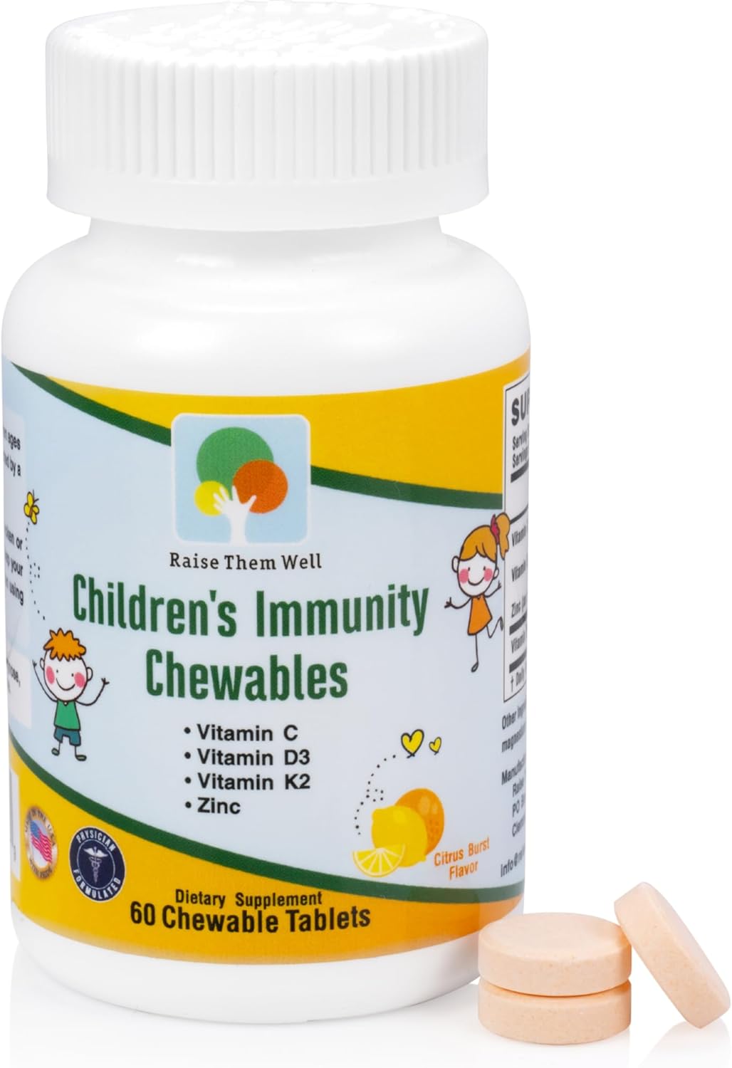 Kids Magnesium Powder with Probiotics and Vitamin C for Immune Health