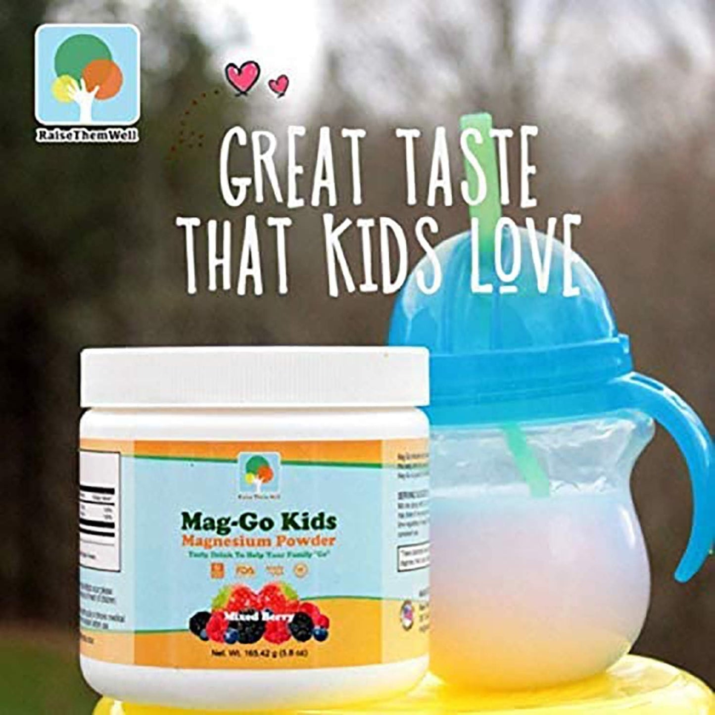 Kids Magnesium Powder with Probiotics and Vitamin C for Immune Health