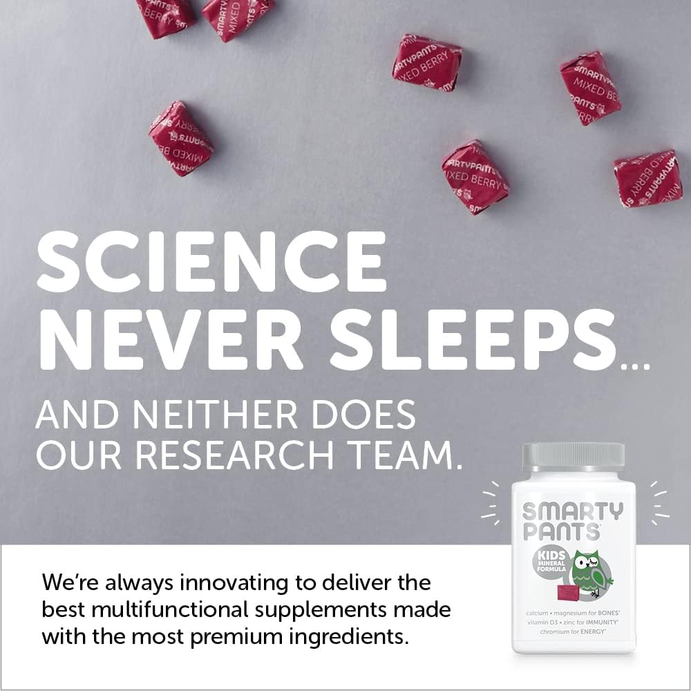 Kids Mineral Chews: Immune Support Supplement with Magnesium, Calcium, Vitamin D3, C, K2, Zinc & Selenium - 60 Count