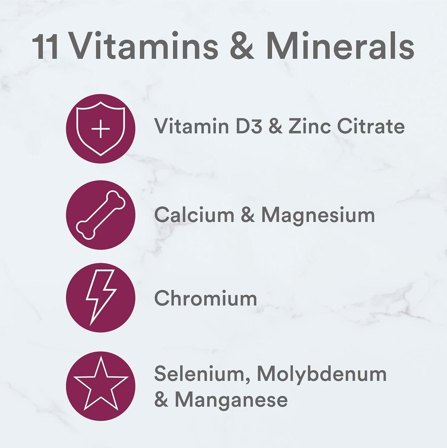 Kids Mineral Chews: Immune Support Supplement with Magnesium, Calcium, Vitamin D3, C, K2, Zinc & Selenium - 60 Count
