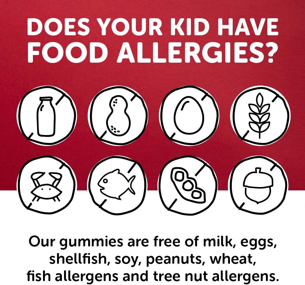 Kids Multivitamin Gummies with Omega 3 Fish Oil, Vitamin D3, C, B12, B6, A, K & Zinc - Immune Support, Grape, Cherry & Berry Flavors - 90 Count